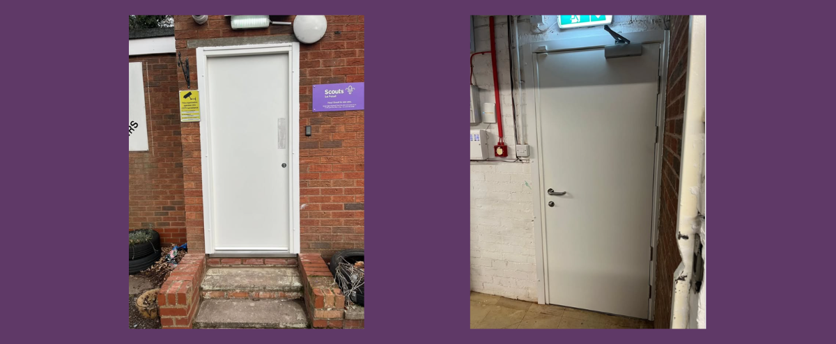 steel security door with electric locking
